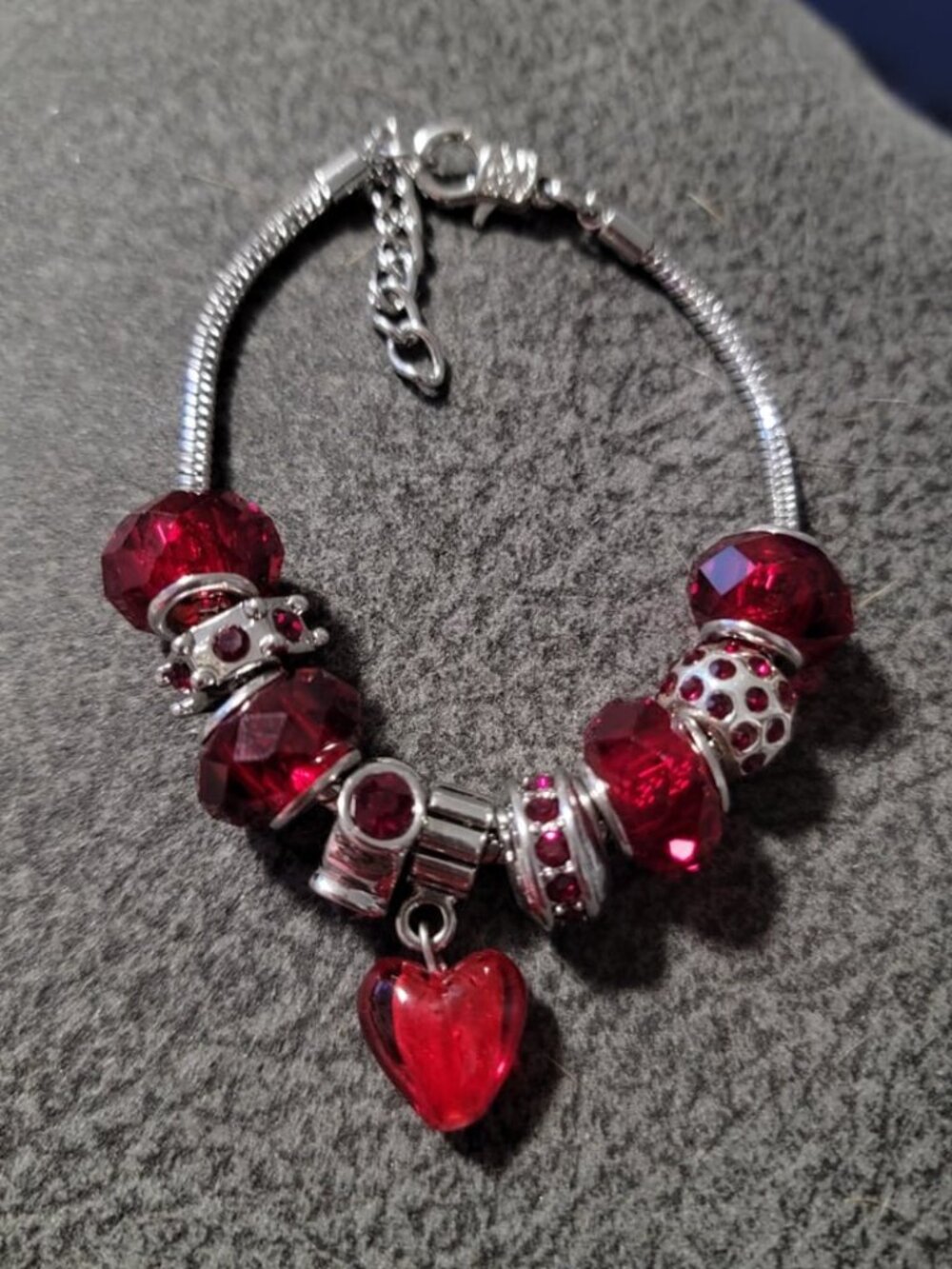 Cate & Chloe Aphrodite "Love" Charm Bracelets (Deep Red)